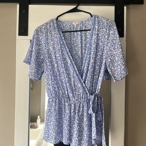 Low cut floral blouse